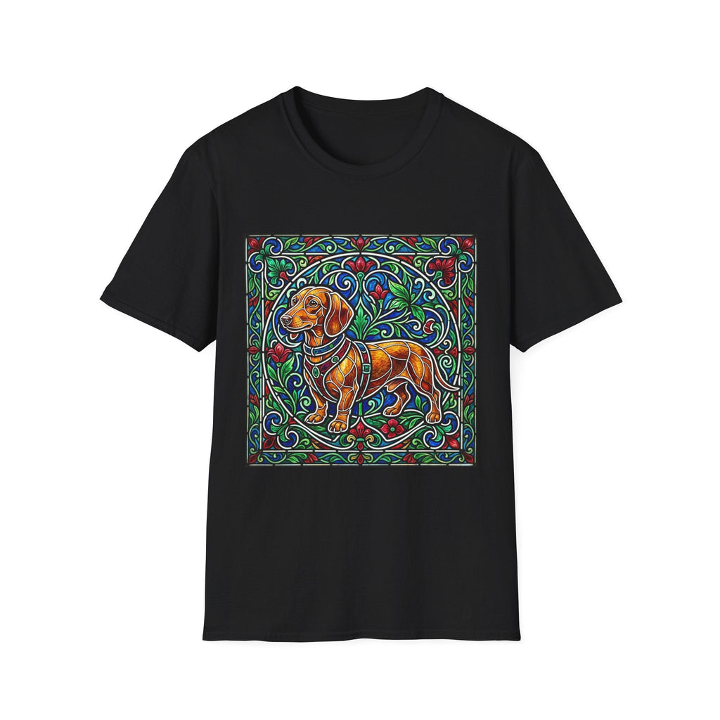 Luminous Stained Glass Dachshund Shirt - Premium Unisex Art Tee