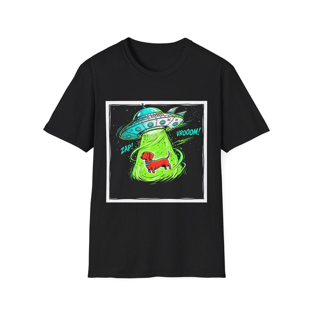 Retro UFO Dachshund Tee - Premium Funny Graphic T Shirts