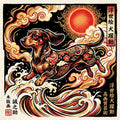 Japanese Ukiyo-e Dachshund Shirt - Premium Unisex Graphic Tee