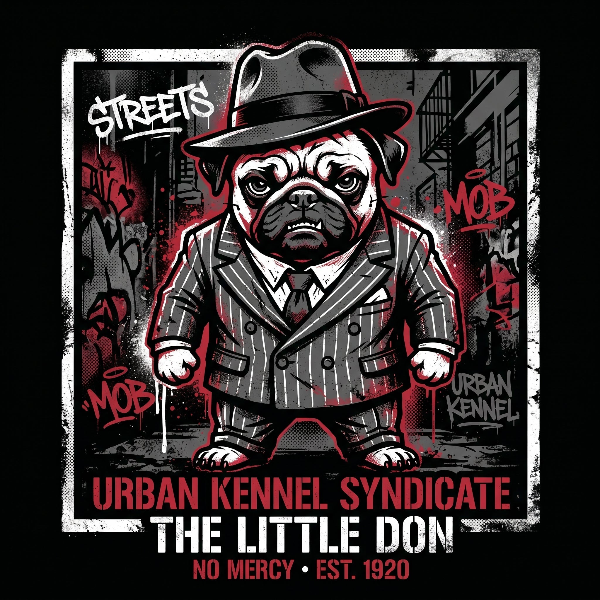 Mafia Pug Boss Tee - Premium Funny Graphic T Shirts