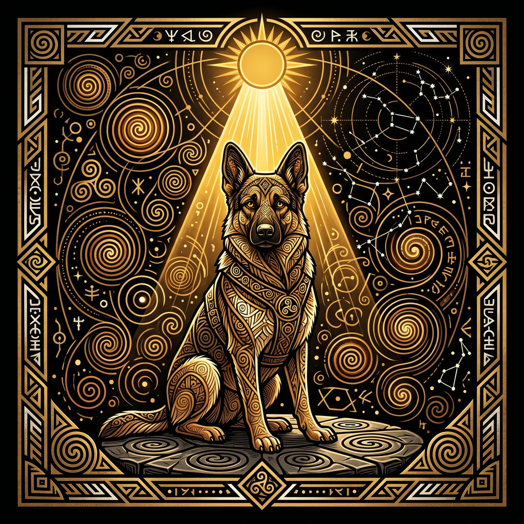 Mystical Geometric German Shepherd Tee