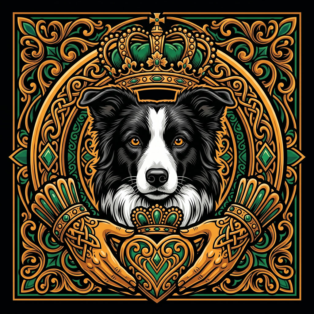 Neo-Traditional Border Collie Tee