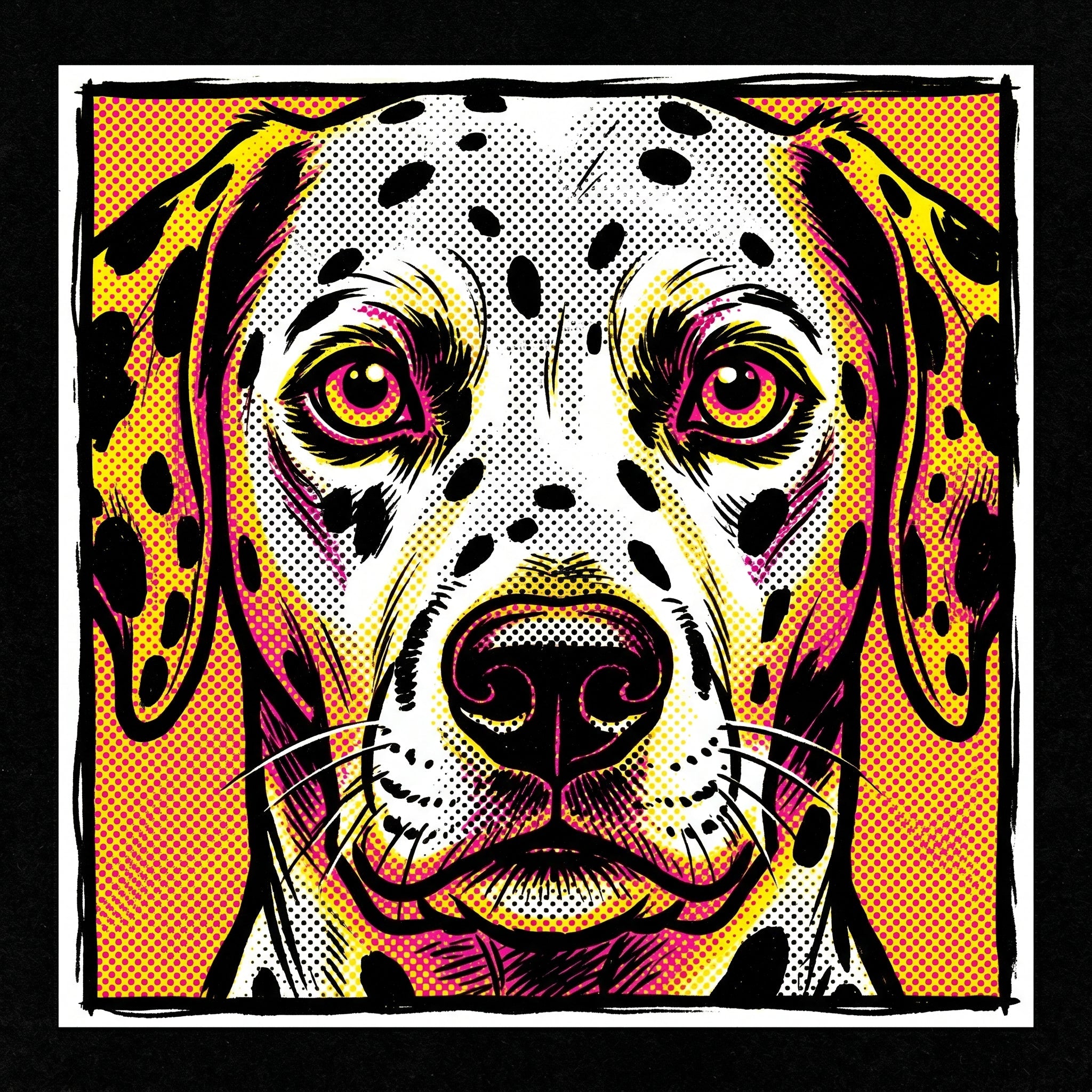 Halftone Pop-Art Dalmatian Shirt - Premium Unisex Retro Tee
