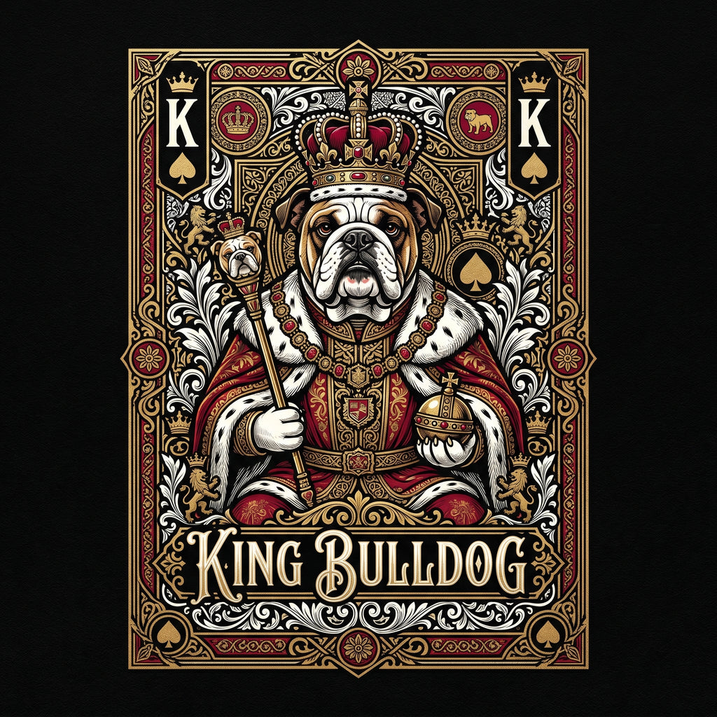 Royal King Playing Card English Bulldog T Shirt - Premium Unisex Graphic Tee