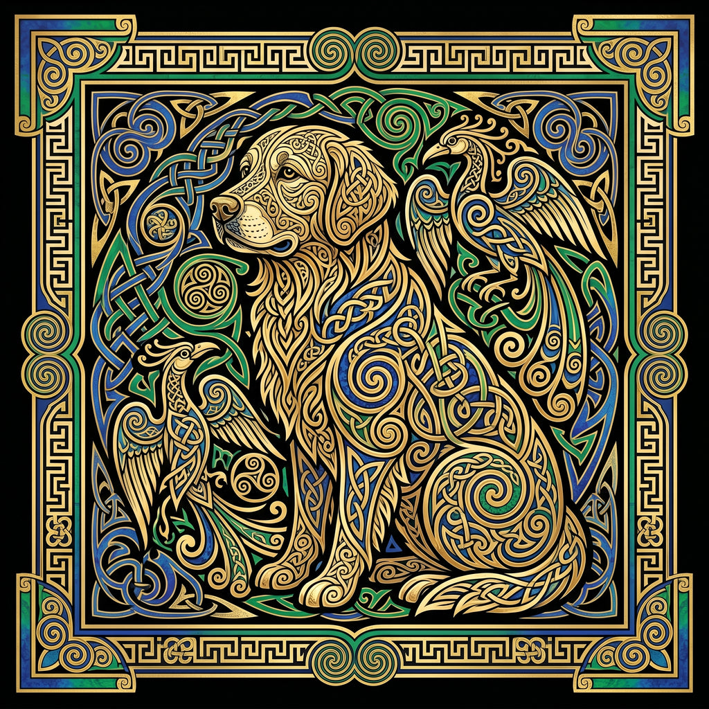 Celtic Illuminated Golden Retriever Tee