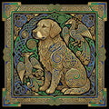 Celtic Illuminated Golden Retriever Tee