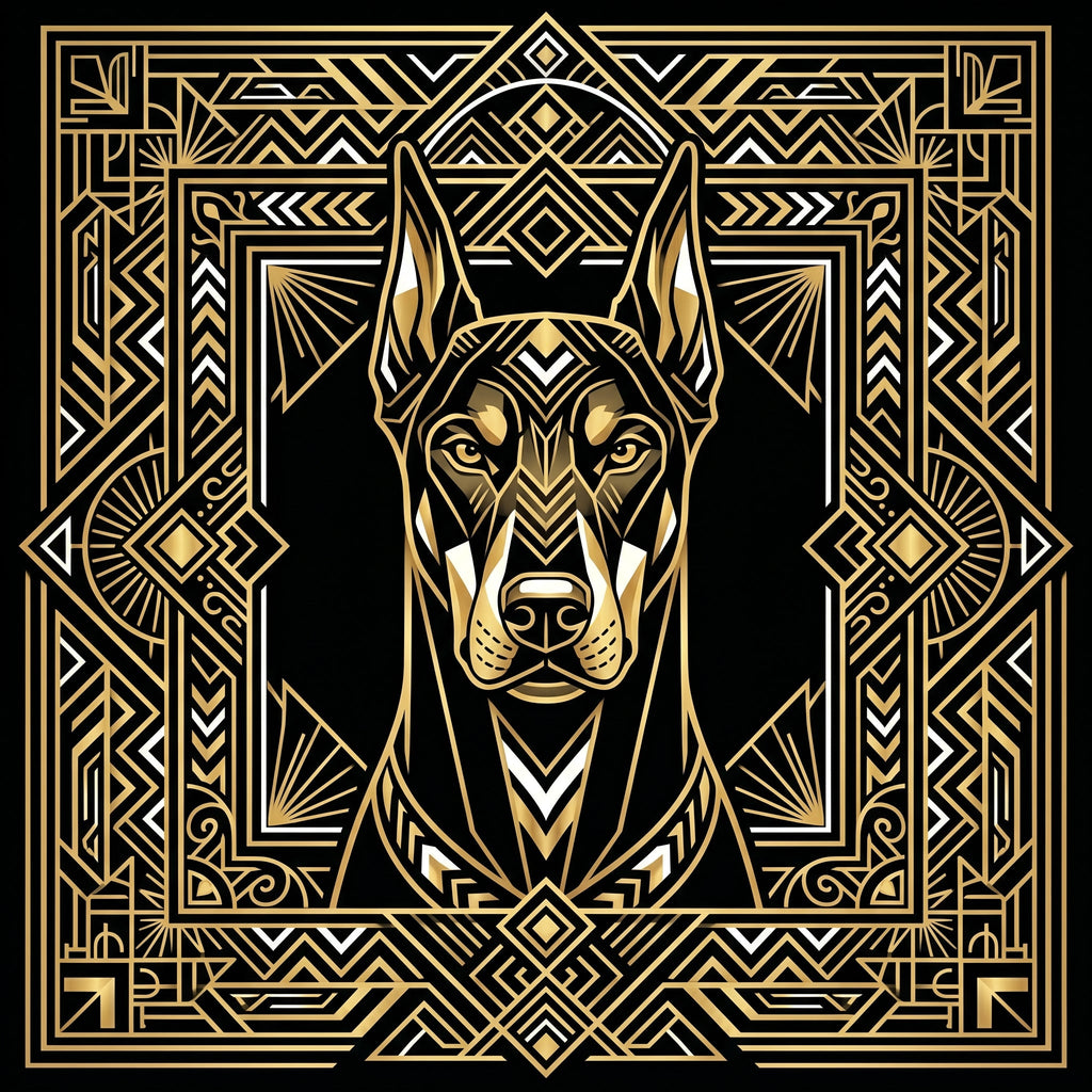 Art Deco Doberman Shirt - Premium Unisex Geometric Tee