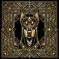 Art Deco Doberman Shirt - Premium Unisex Geometric Tee
