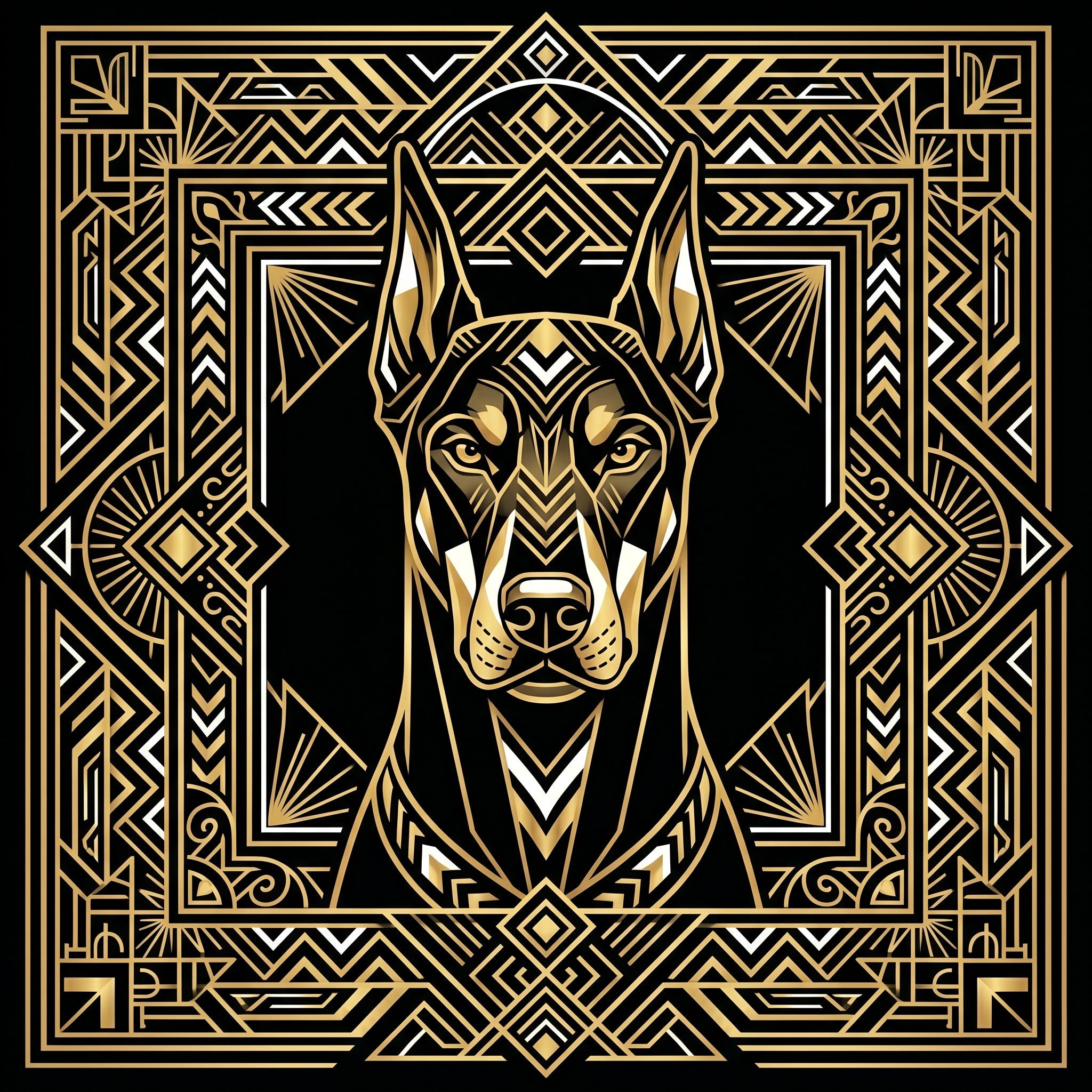 Art Deco Doberman Shirt - Premium Unisex Geometric Tee