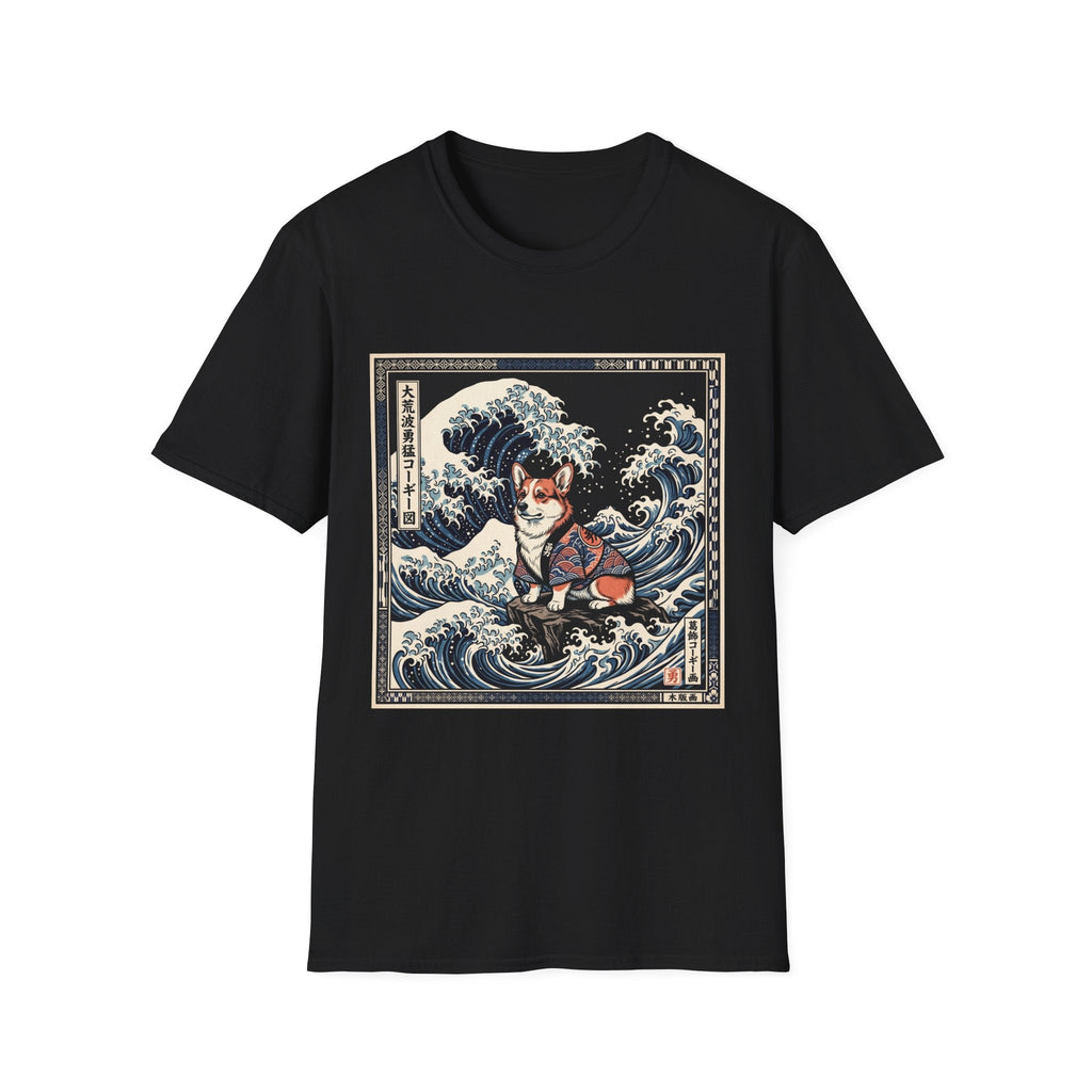 Ukiyo-e Great Wave Corgi Tee - Premium Corgi Gifts