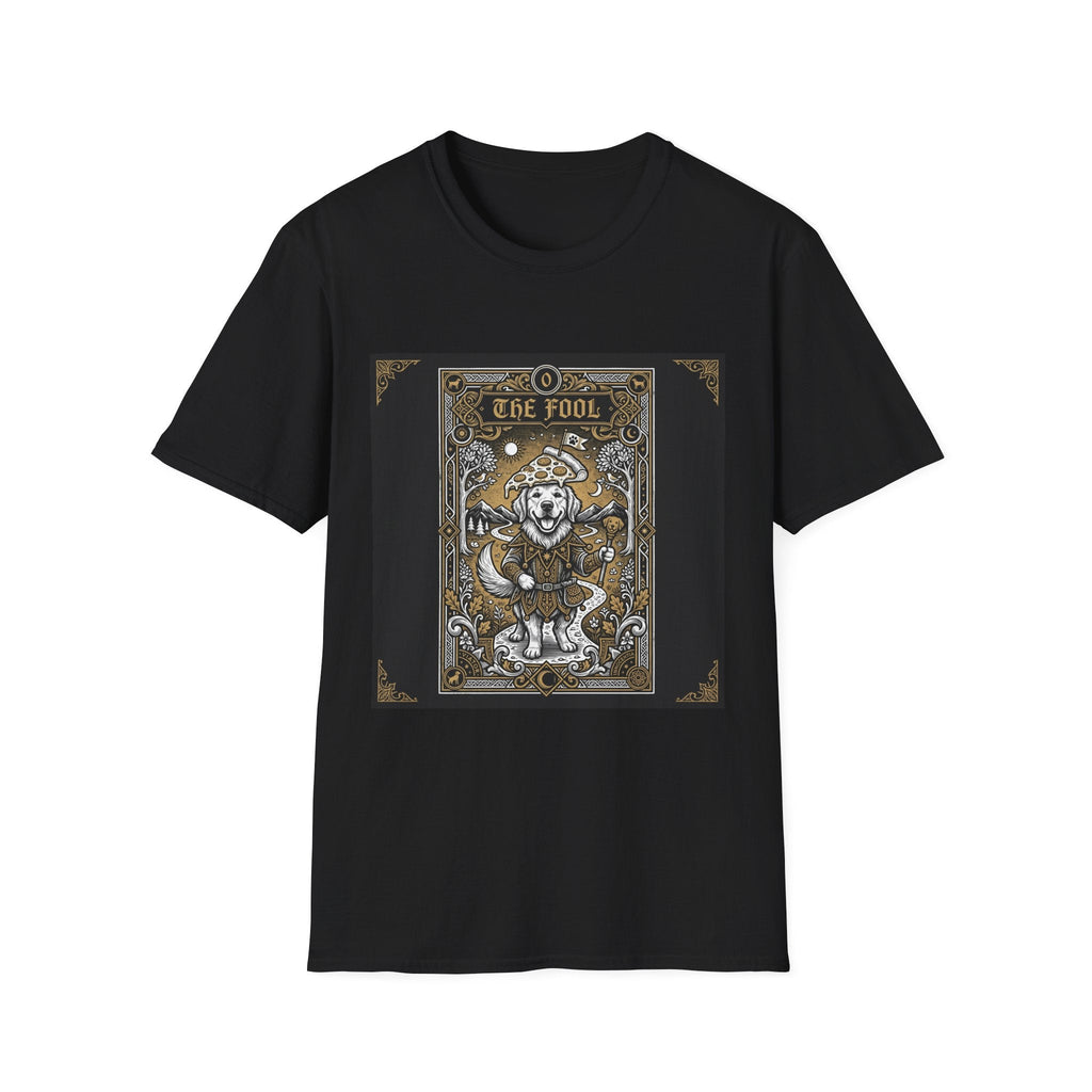 The Fool Golden Retriever Tarot Card Tee - Premium Funny Graphic T Shirts